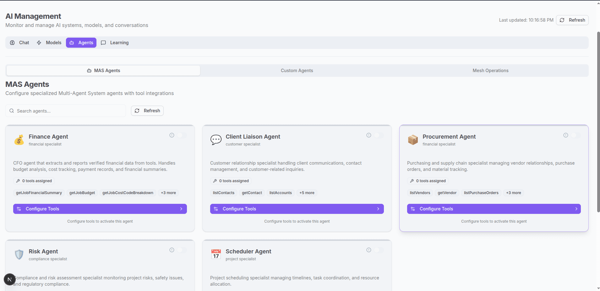Aethyr Console - Agents